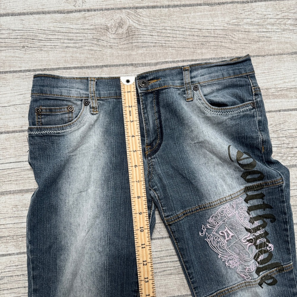 Y2K Southpole Jeans Women's 5 Blue Medium Wash Bootcut Embellished Streetwear - Picture 8 of 9